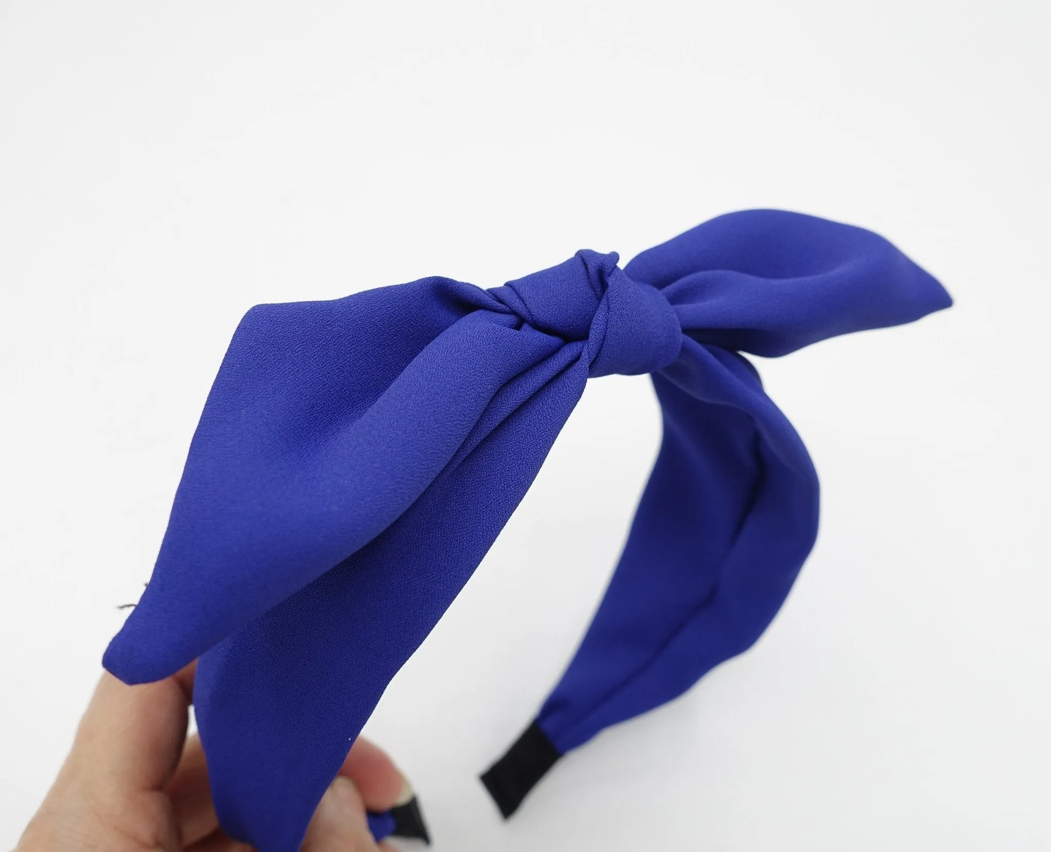 vibrant color wired hair bow headband chiffon casual adjustable bow hairband woman hair accessory