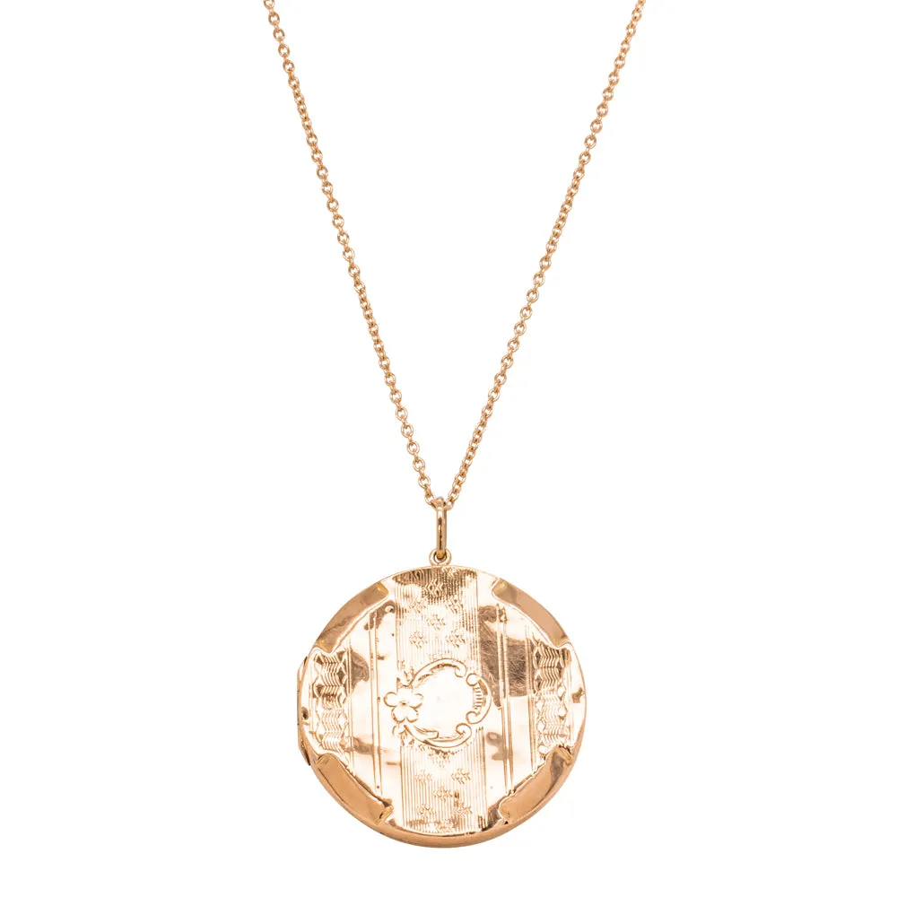 Vintage 9ct Rose Gold Round Locket