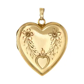 Vintage Heart Flower Locket