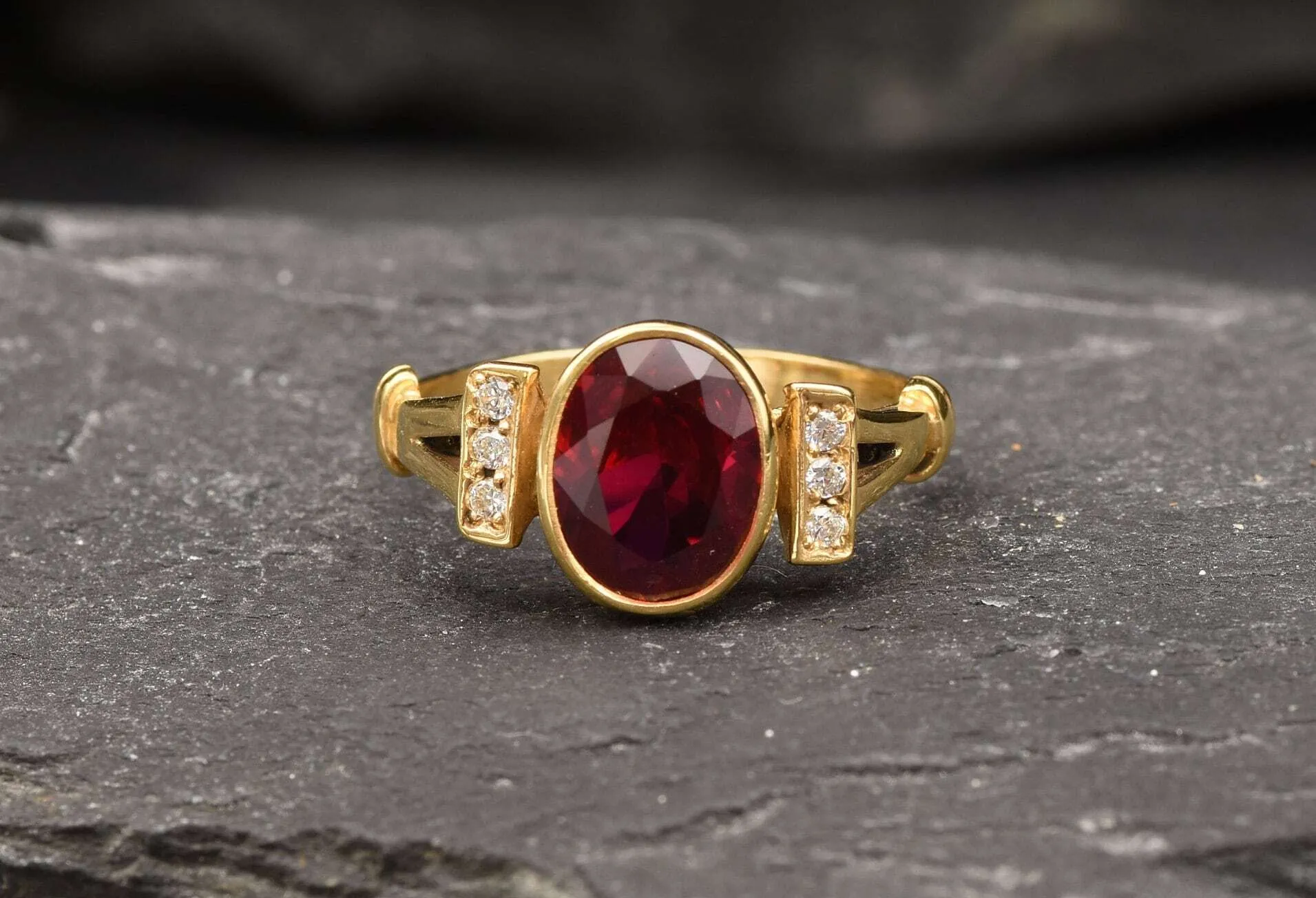 Vintage Ruby Ring - Gold Ruby Ring - July Birthstone Ring