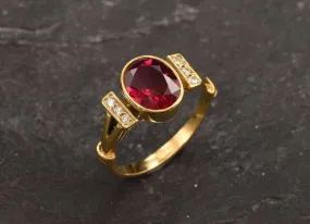 Vintage Ruby Ring - Gold Ruby Ring - July Birthstone Ring