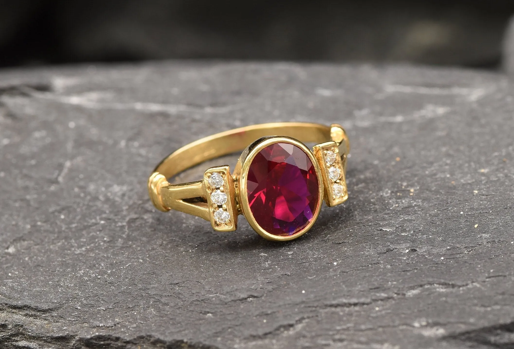 Vintage Ruby Ring - Gold Ruby Ring - July Birthstone Ring