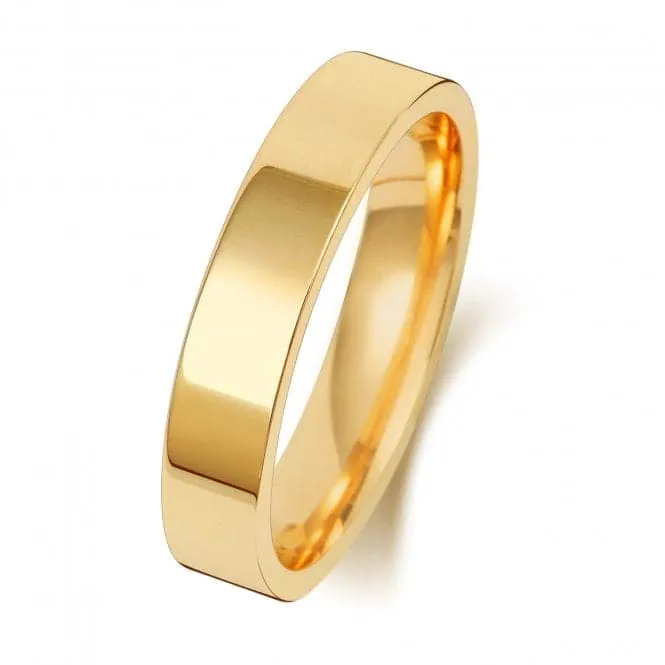 Wedding Band 18K Flat Court 4mm-1.75 Wedding  Ring WQ124H