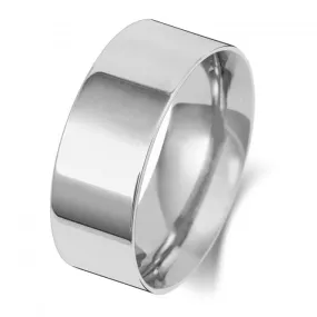 Wedding Band 9K Flat Court 8mm-1.25 Wedding  Ring W128WL