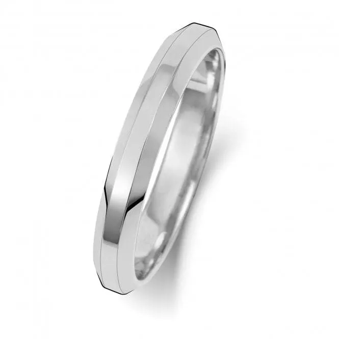 Wedding Band Platinum Wedding Bevelled Edge Ring WP143L