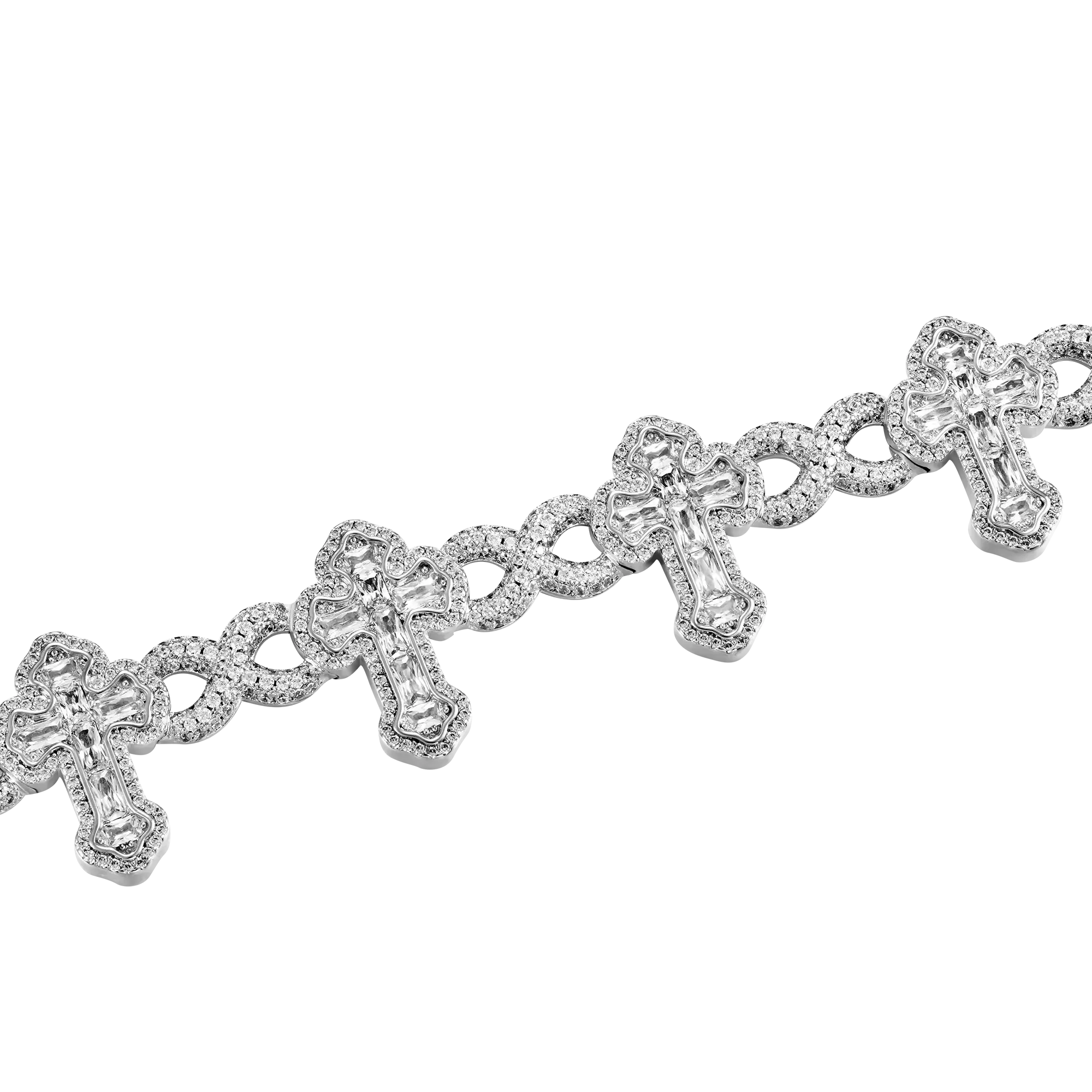 Women's Infinity Link Emerald Cut Cross Bracelet - 8mm