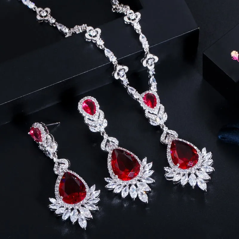 Women's Semi-Precious Stones Cubic Zirconia Wedding Jewelry Sets