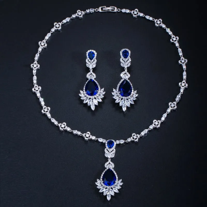 Women's Semi-Precious Stones Cubic Zirconia Wedding Jewelry Sets