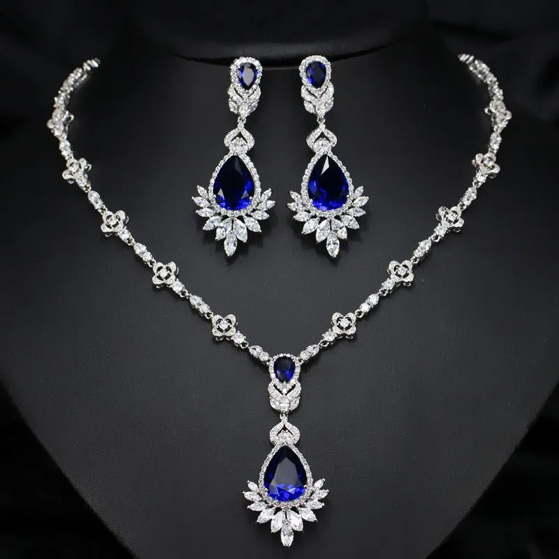 Women's Semi-Precious Stones Cubic Zirconia Wedding Jewelry Sets