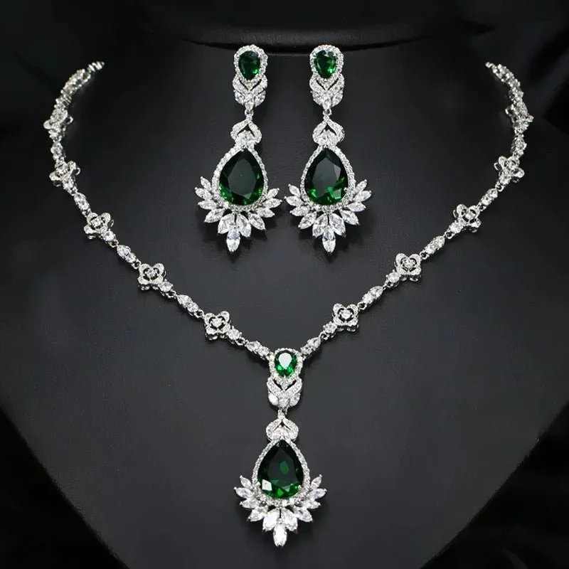 Women's Semi-Precious Stones Cubic Zirconia Wedding Jewelry Sets