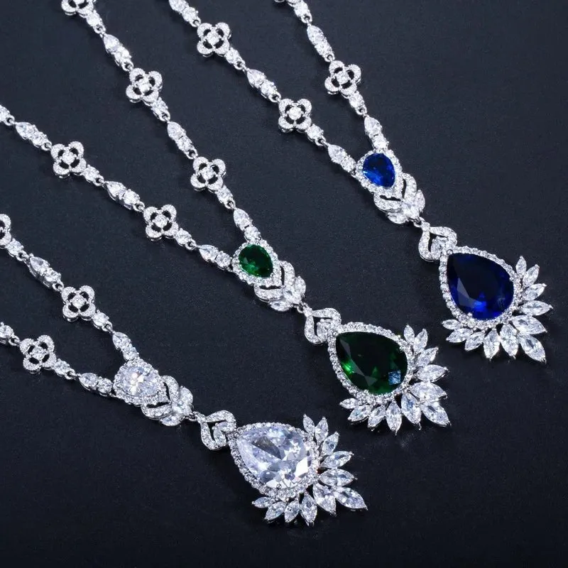 Women's Semi-Precious Stones Cubic Zirconia Wedding Jewelry Sets