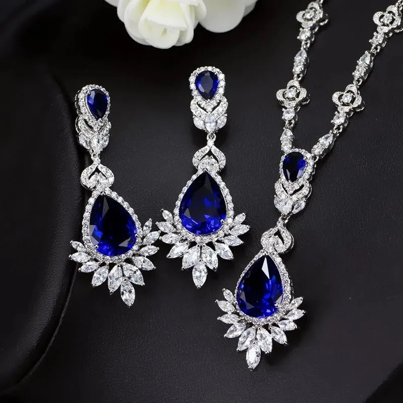 Women's Semi-Precious Stones Cubic Zirconia Wedding Jewelry Sets