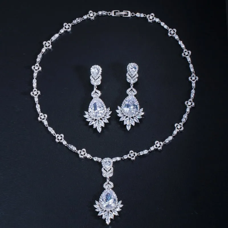 Women's Semi-Precious Stones Cubic Zirconia Wedding Jewelry Sets