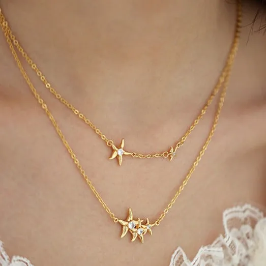 Zircon Micro Starfish Necklace