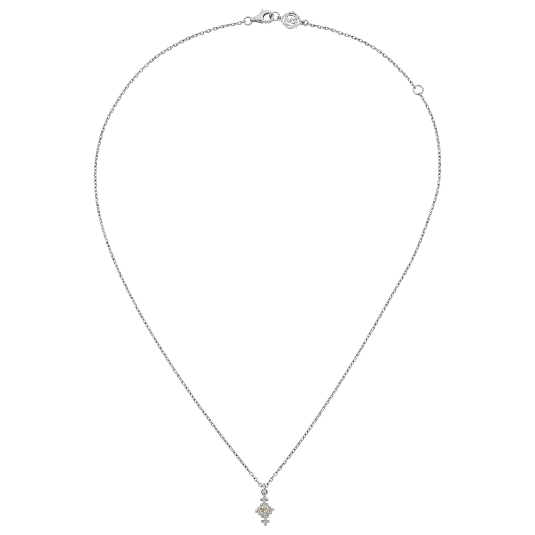 Zoe & Morgan Indie Necklace - Sterling Silver & Peach Zircon