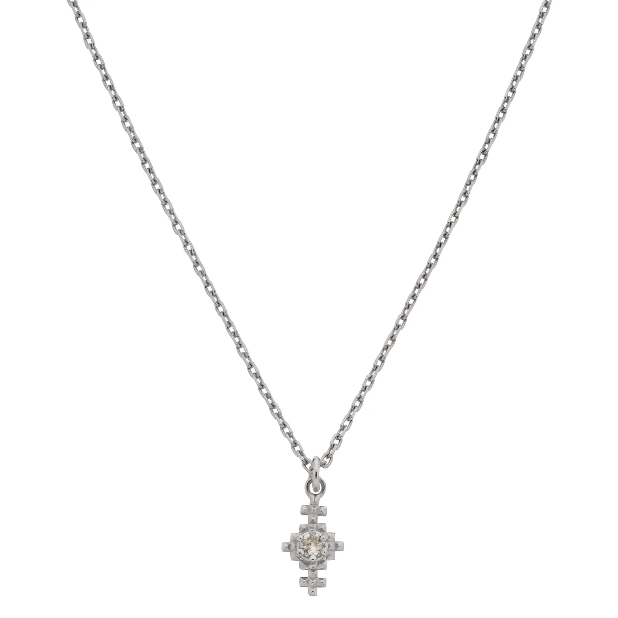 Zoe & Morgan Indie Necklace - Sterling Silver & Peach Zircon